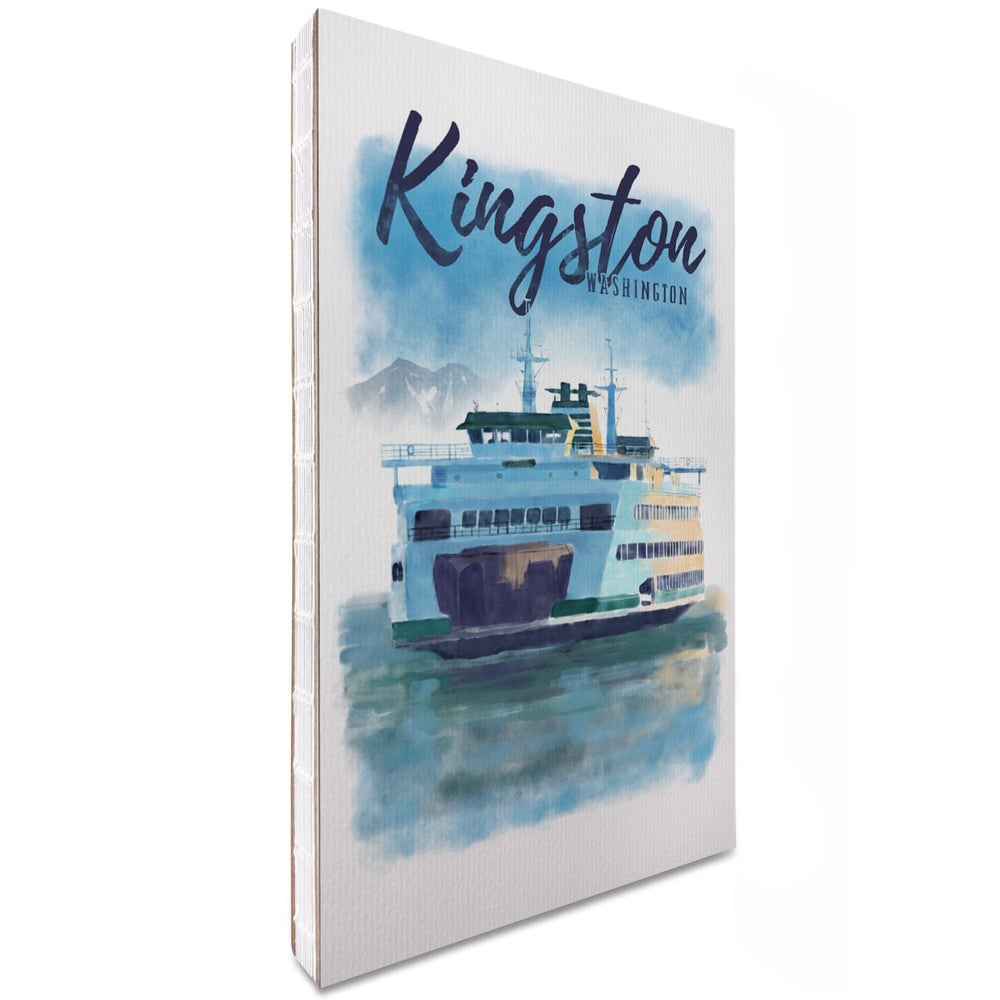 Lined 6x9 Journal, Kingston, Washington, Ferry, Watercolor, Lay Flat, 193 Pages, FSC paper Home Lantern Press 