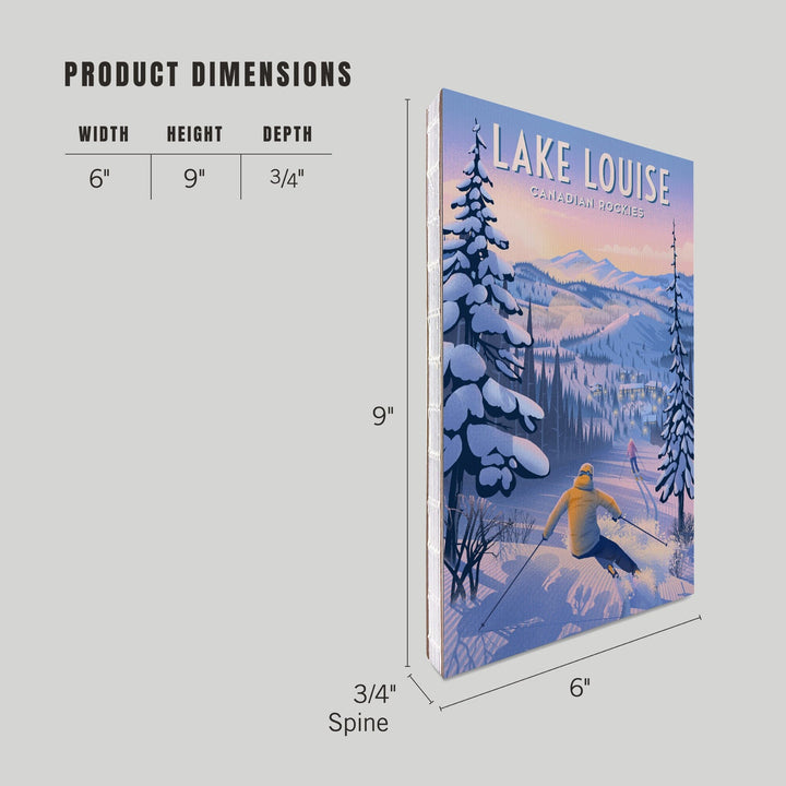 Lined 6x9 Journal, Lake Louise, Canada, Ski for Miles, Skiing, Lay Flat, 193 Pages, FSC paper Home Lantern Press 