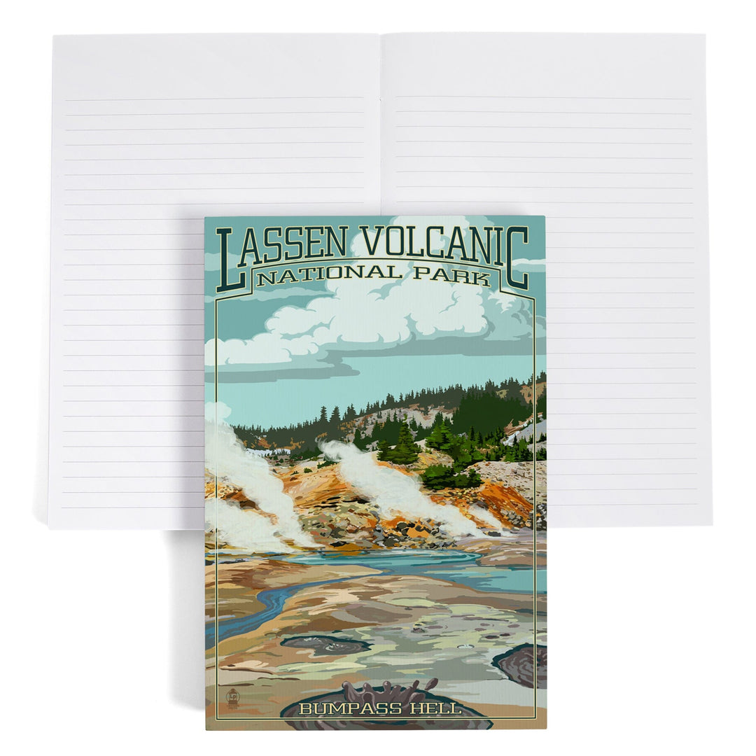 Lined 6x9 Journal, Lassen Volcanic National Park, California, Bumpass Hell Scene, Lay Flat, 193 Pages, FSC paper Home Lantern Press 