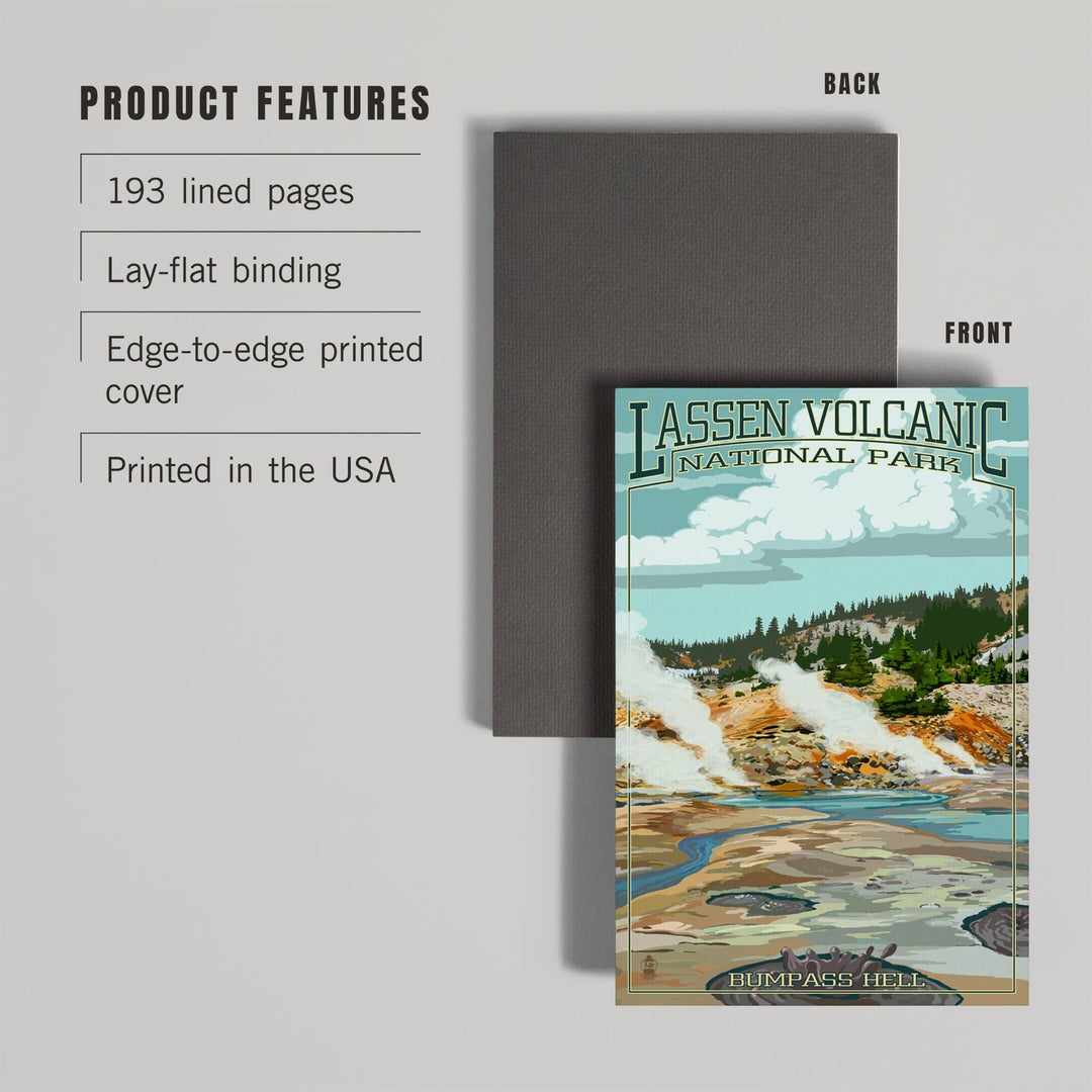 Lined 6x9 Journal, Lassen Volcanic National Park, California, Bumpass Hell Scene, Lay Flat, 193 Pages, FSC paper Home Lantern Press 