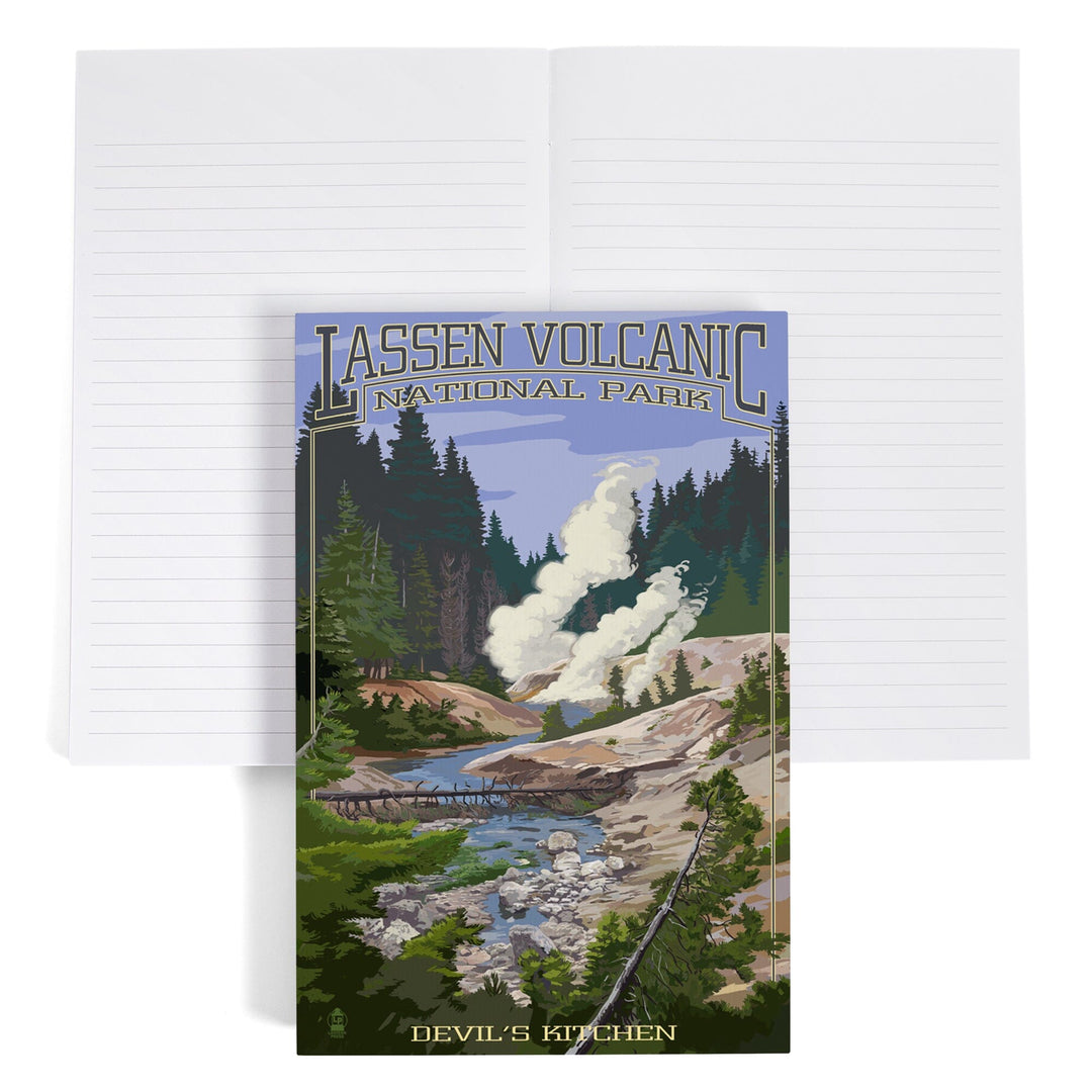 Lined 6x9 Journal, Lassen Volcanic National Park, California, Devil's Kitchen, Lay Flat, 193 Pages, FSC paper Home Lantern Press 