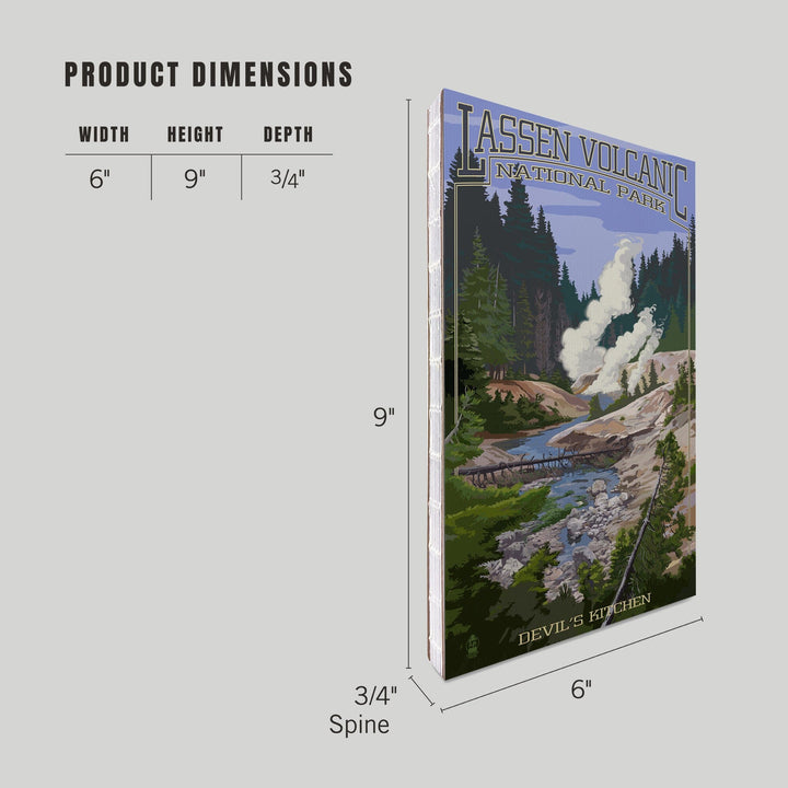 Lined 6x9 Journal, Lassen Volcanic National Park, California, Devil's Kitchen, Lay Flat, 193 Pages, FSC paper Home Lantern Press 