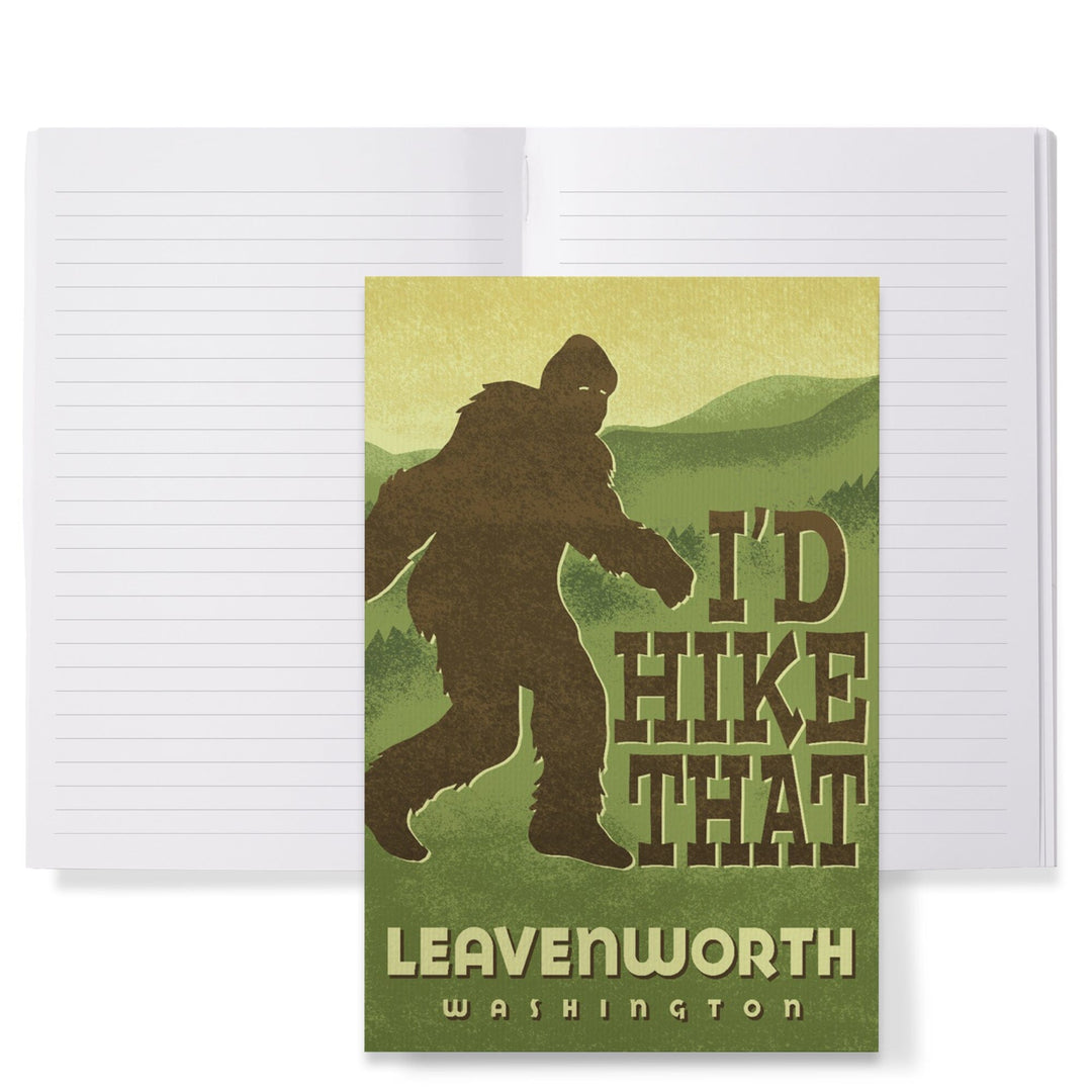 Lined 6x9 Journal, Leavenworth, Washington, I'd Hike That, Bigfoot, Lay Flat, 193 Pages, FSC paper Home Lantern Press 