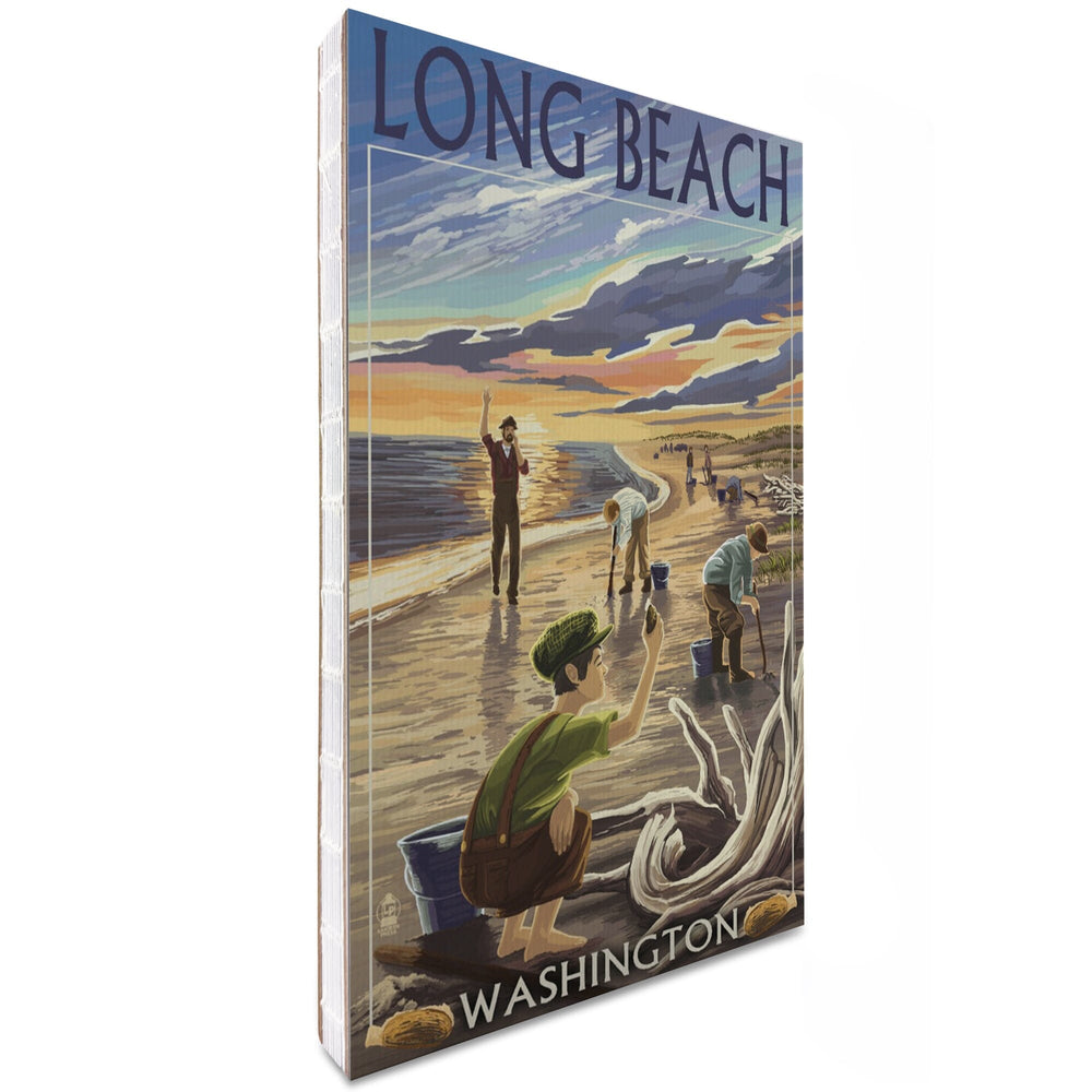 Lined 6x9 Journal, Long Beach, Washington, Clam Diggers, Lay Flat, 193 Pages, FSC paper Home Lantern Press 