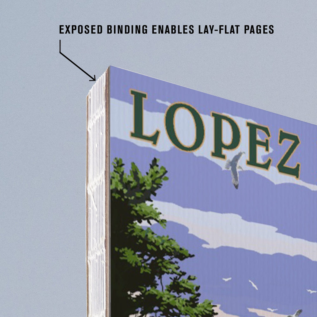 Lined 6x9 Journal, Lopez Island, Washington, Coastal Scene, Lay Flat, 193 Pages, FSC paper Home Lantern Press 