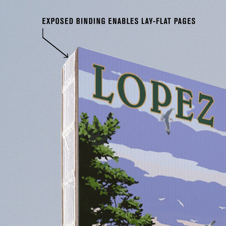 Lined 6x9 Journal, Lopez Island, Washington, Coastal Scene, Lay Flat, 193 Pages, FSC paper Home Lantern Press 
