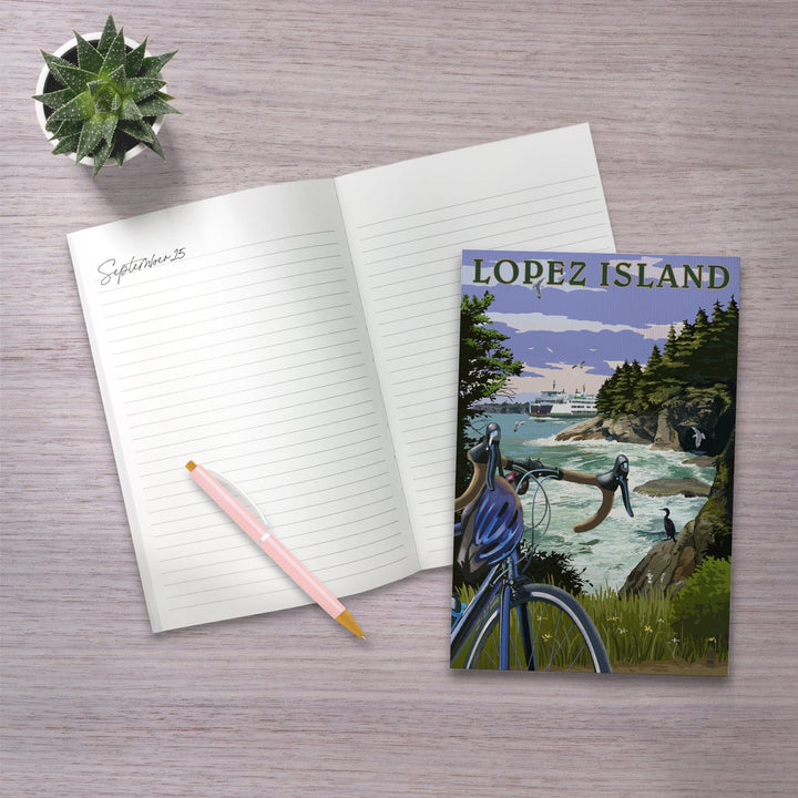 Lined 6x9 Journal, Lopez Island, Washington, Coastal Scene, Lay Flat, 193 Pages, FSC paper Home Lantern Press 