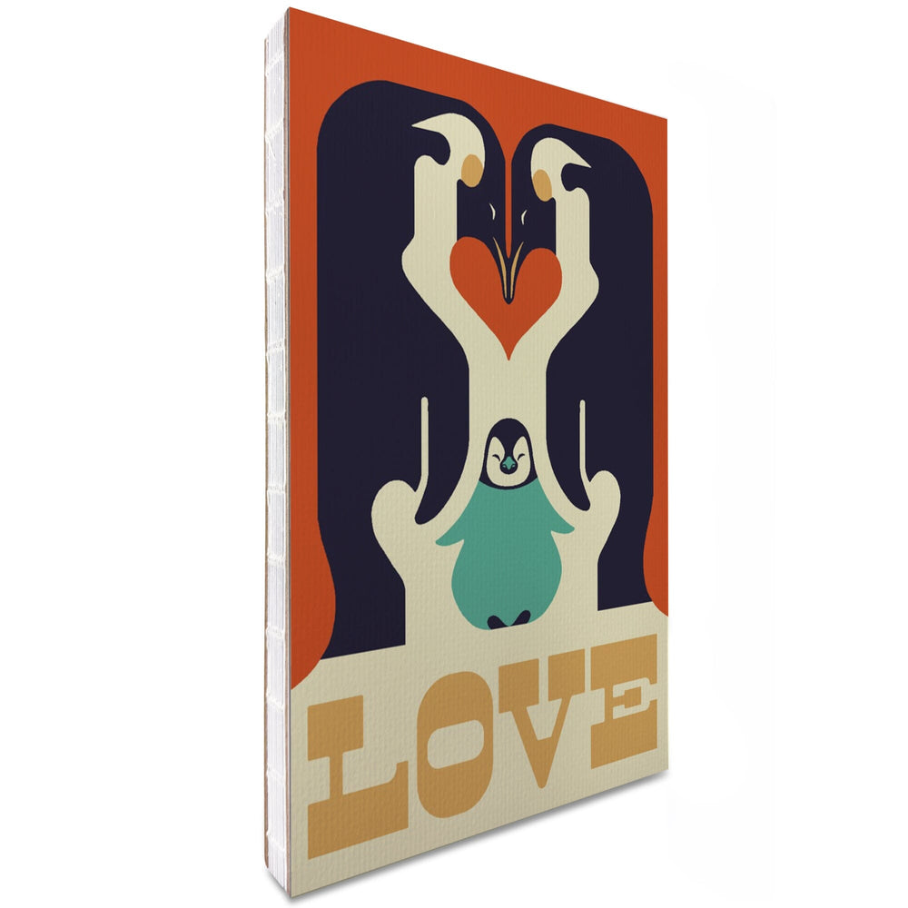 Lined 6x9 Journal, Love, Penguin, Retro Christmas, Lay Flat, 193 Pages, FSC paper Home Lantern Press 