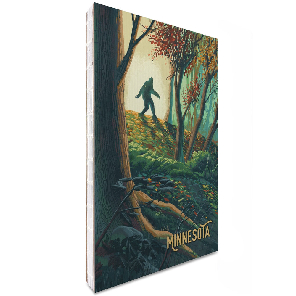 Lined 6x9 Journal, Minnesota, Wanderer, Bigfoot in Forest, Lay Flat, 193 Pages, FSC paper Home Lantern Press 