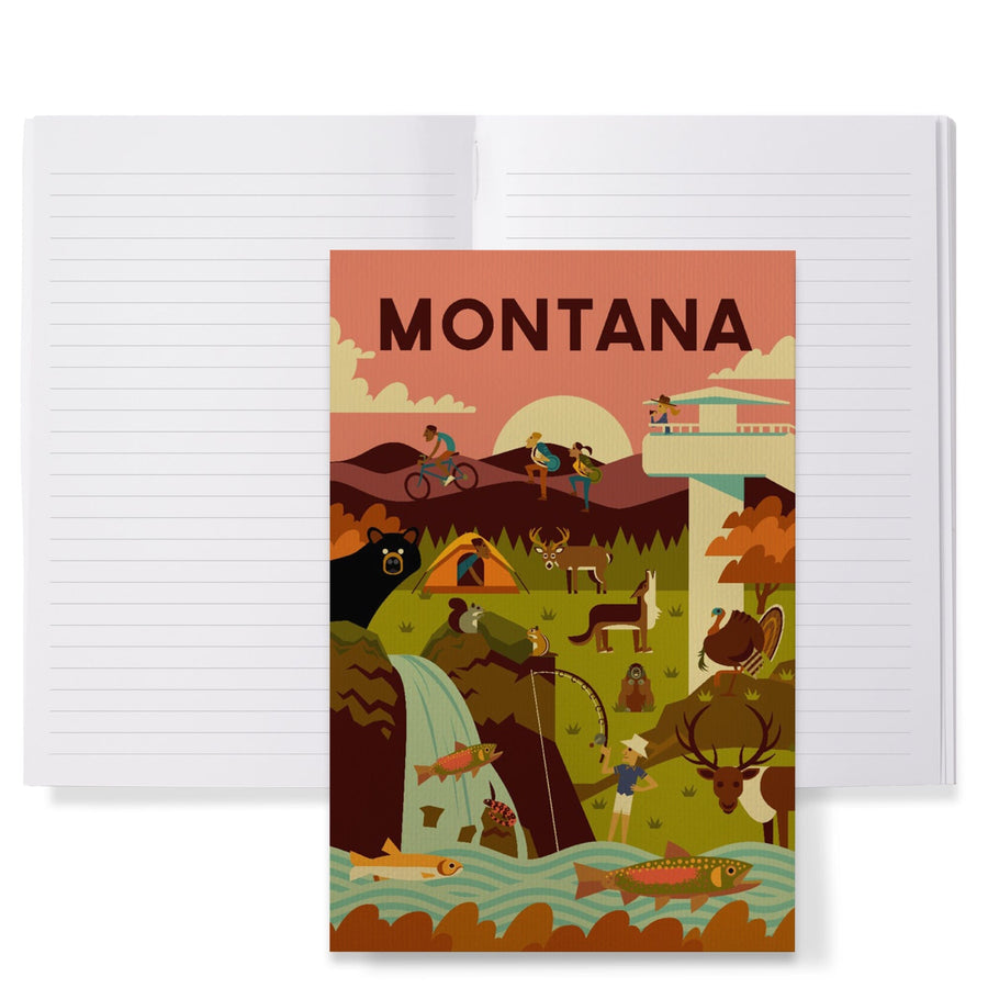 Lined 6x9 Journal, Montana, Geometric National Park Series, Lay Flat, 193 Pages, FSC paper Home Lantern Press 