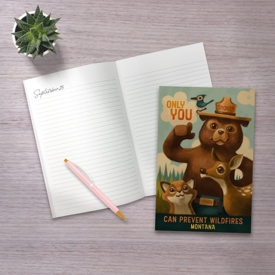 Lined 6x9 Journal, Montana, Smokey Bear, Only You, Oil Painting, Lay Flat, 193 Pages, FSC paper Home Lantern Press 