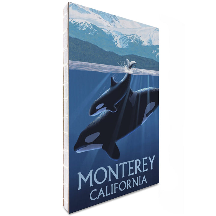 Lined 6x9 Journal, Monterey, California Orca and Calf (Mountains), Lay Flat, 193 Pages, FSC paper Home Lantern Press 