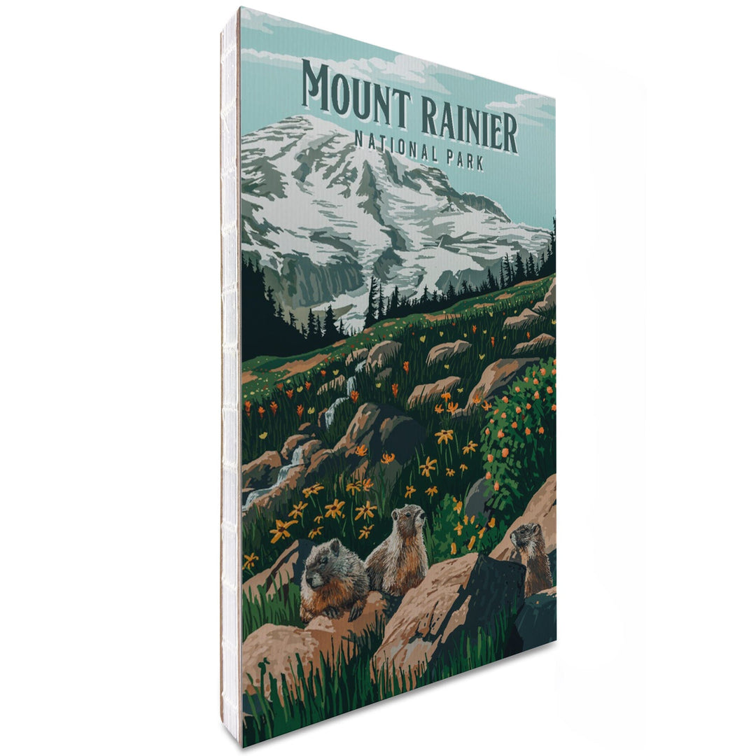 Lined 6x9 Journal, Mount Rainier National Park, Washington, Painterly National Park Series, Lay Flat, 193 Pages, FSC paper Home Lantern Press 