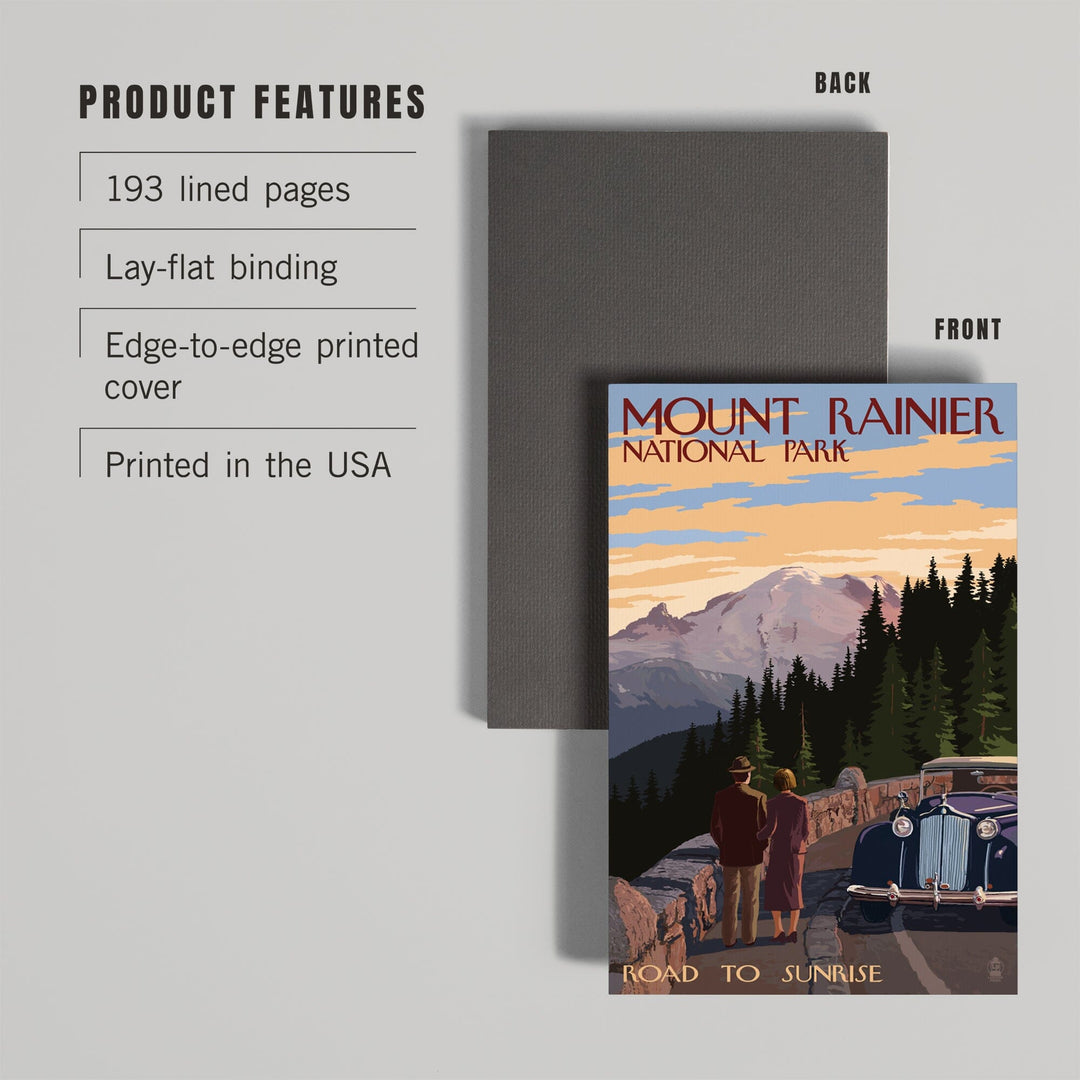 Lined 6x9 Journal, Mount Rainier National Park, Washington, Road to Sunrise, Lay Flat, 193 Pages, FSC paper Home Lantern Press 