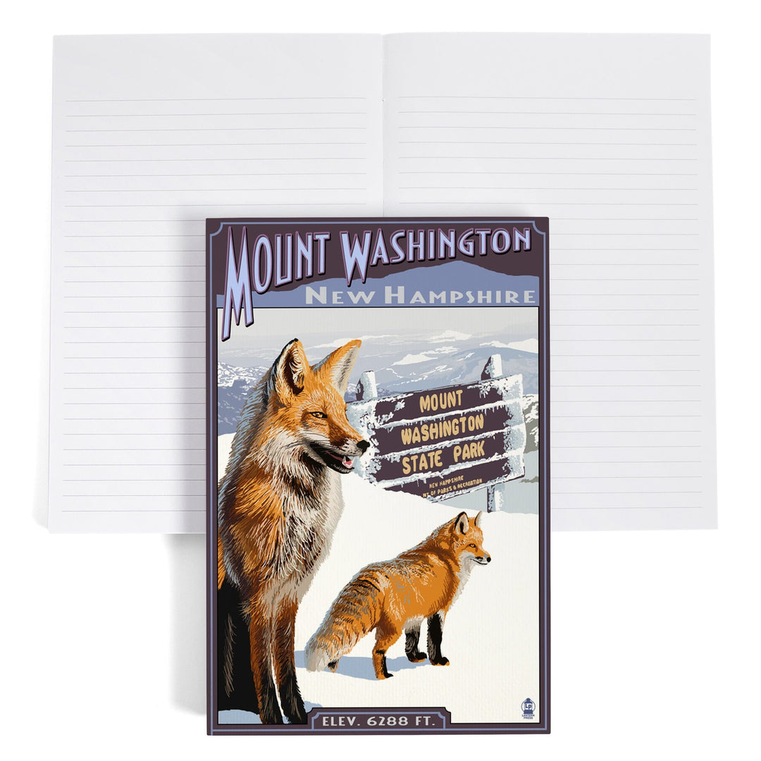 Lined 6x9 Journal, Mt. Washington, New Hampshire, Fox Scene, Lay Flat, 193 Pages, FSC paper Home Lantern Press 