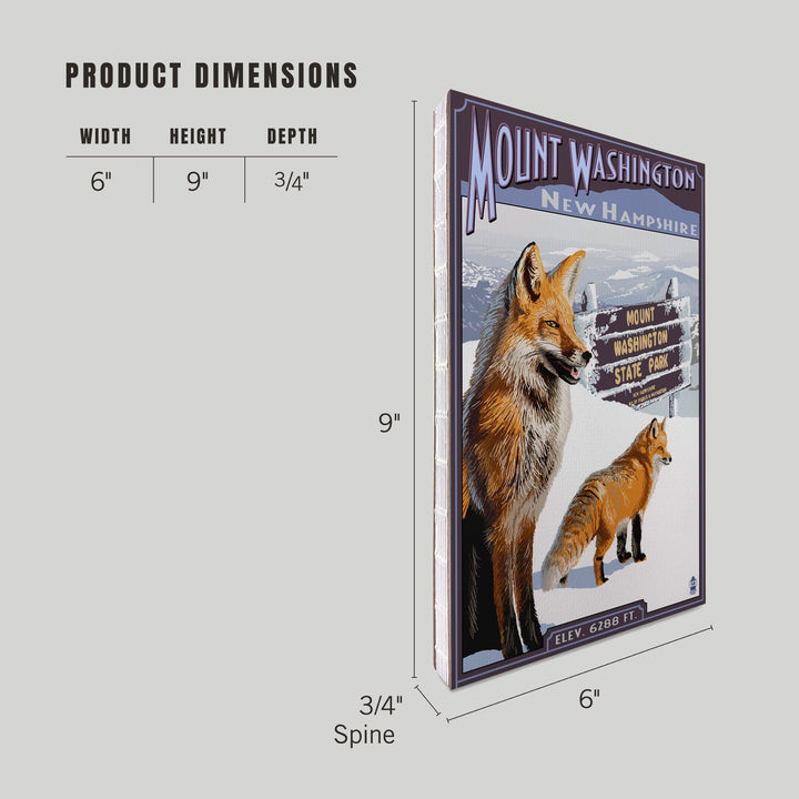 Lined 6x9 Journal, Mt. Washington, New Hampshire, Fox Scene, Lay Flat, 193 Pages, FSC paper Home Lantern Press 