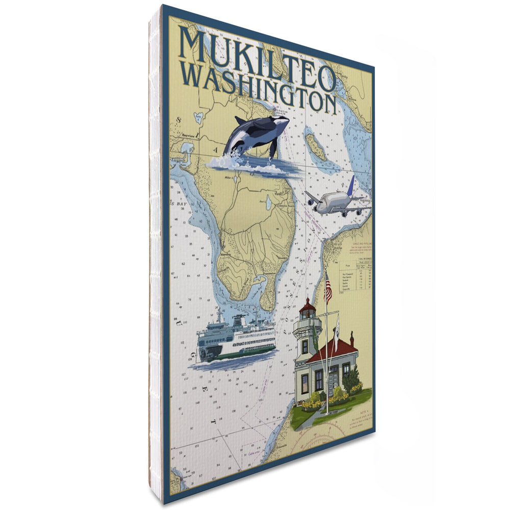 Lined 6x9 Journal, Mukilteo, Washington, Nautical Chart, Lay Flat, 193 Pages, FSC paper Home Lantern Press 