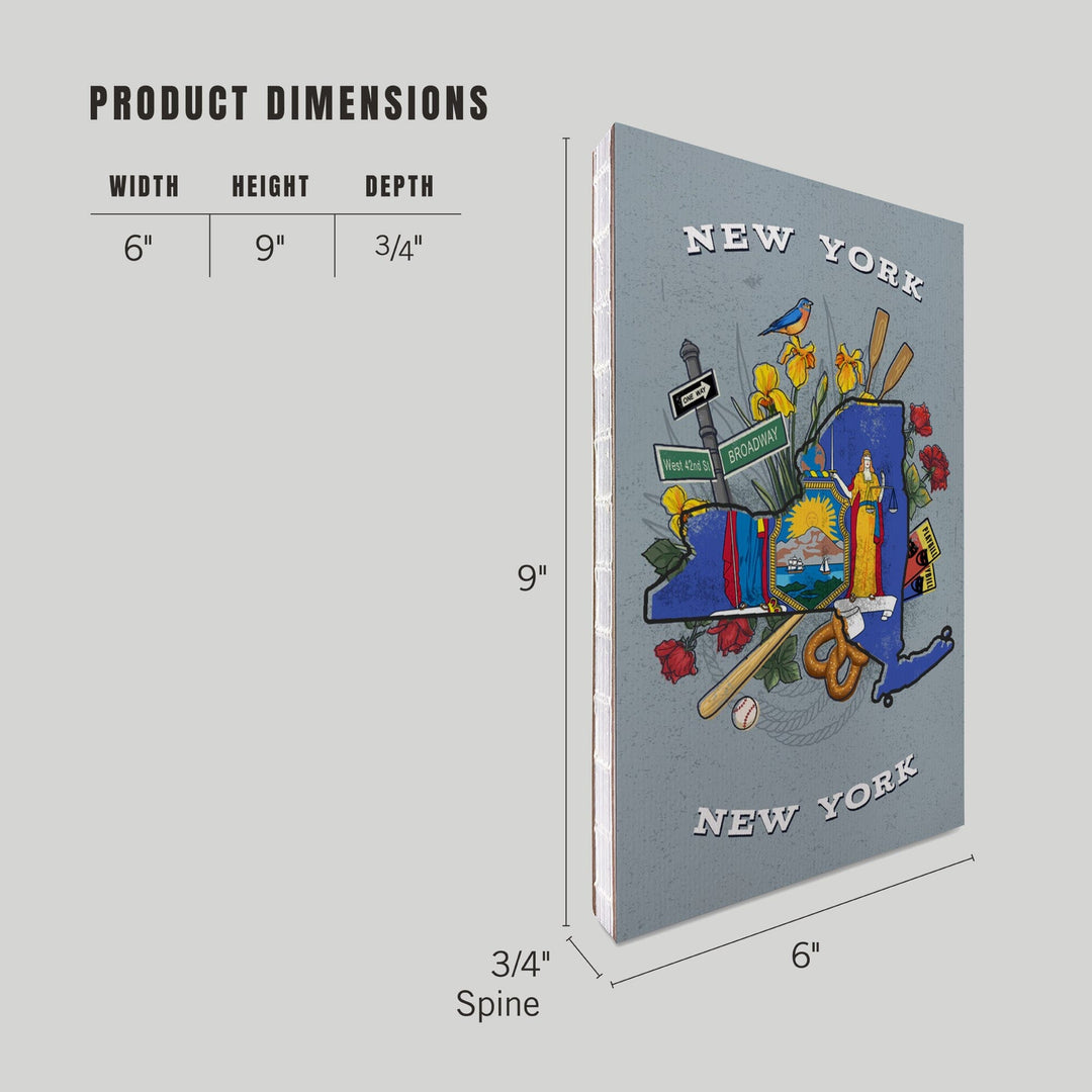 Lined 6x9 Journal, New York, New York, State Treasure Trove, State Series, Lay Flat, 193 Pages, FSC paper Home Lantern Press 