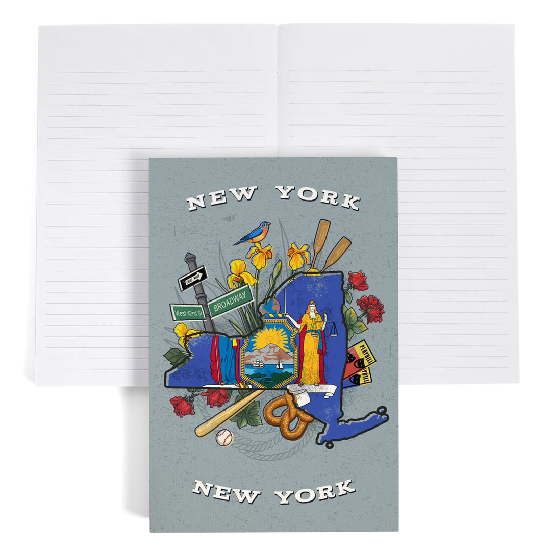 Lined 6x9 Journal, New York, New York, State Treasure Trove, State Series, Lay Flat, 193 Pages, FSC paper Home Lantern Press 