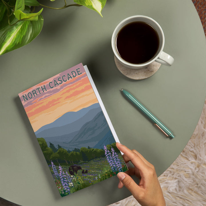 Lined 6x9 Journal, North Cascade, Washington, Bear and Spring Flowers, Lay Flat, 193 Pages, FSC paper Home Lantern Press 