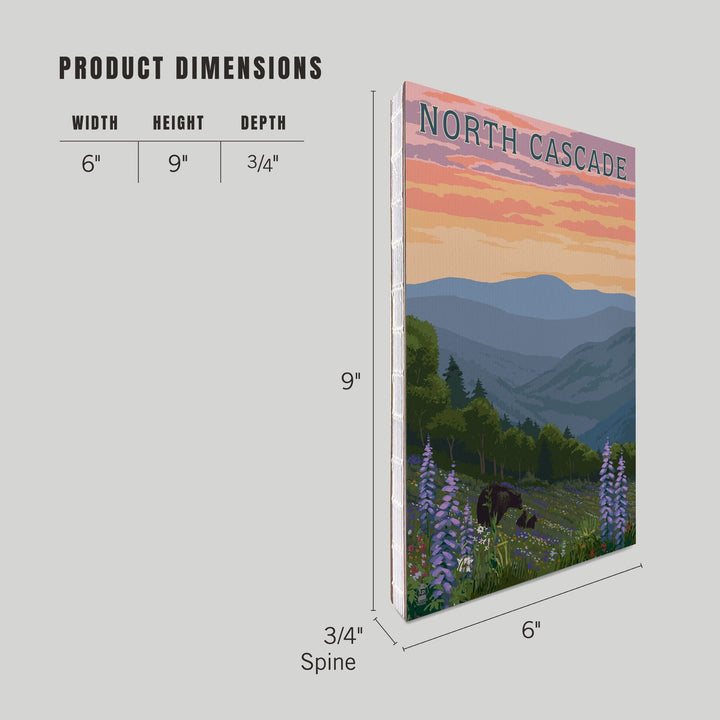 Lined 6x9 Journal, North Cascade, Washington, Bear and Spring Flowers, Lay Flat, 193 Pages, FSC paper Home Lantern Press 