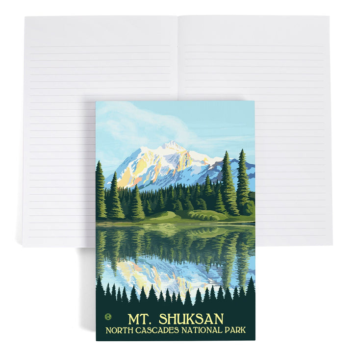 Lined 6x9 Journal, North Cascades National Park, Washington, Mount Shuksan, Lay Flat, 193 Pages, FSC paper Home Lantern Press 