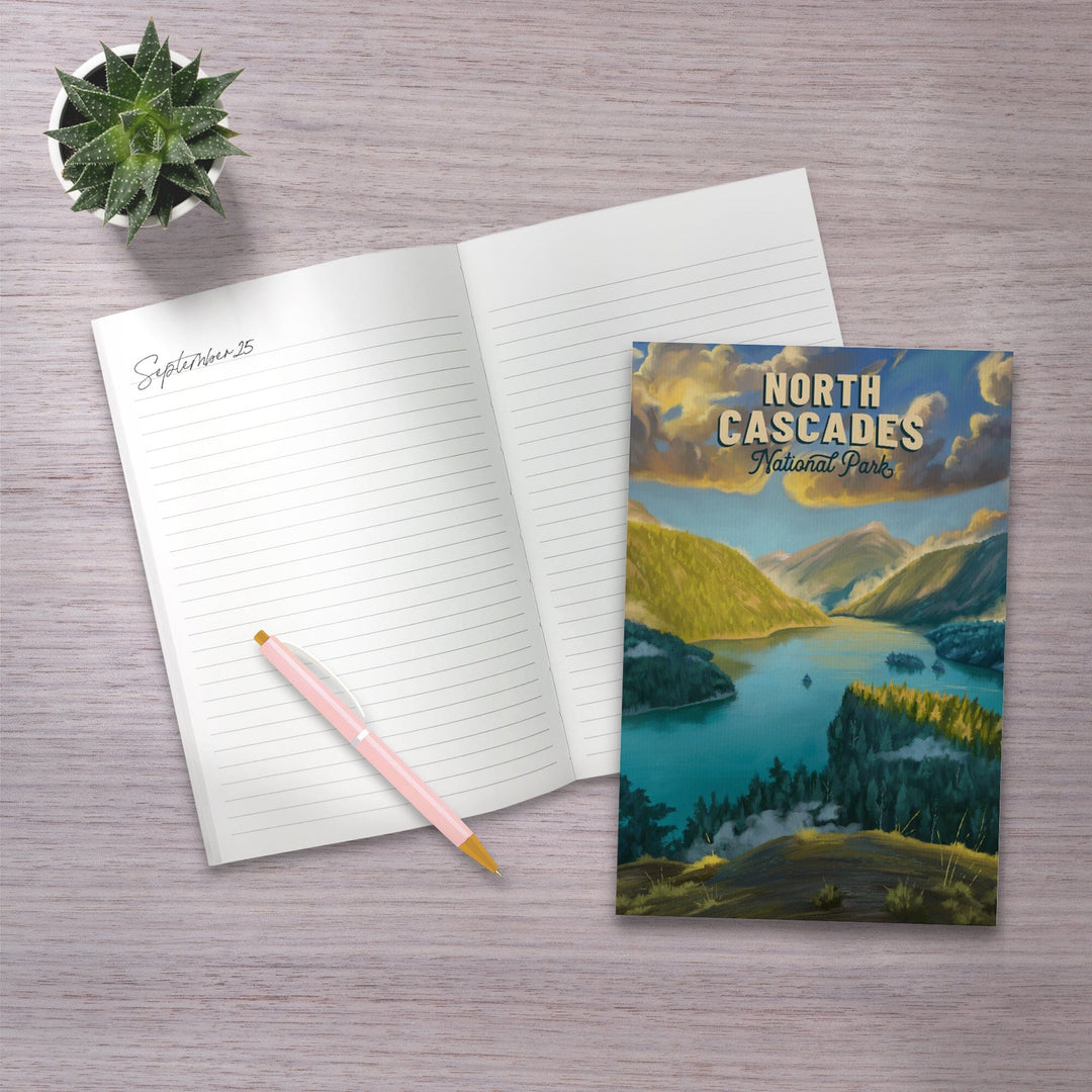 Lined 6x9 Journal, North Cascades National Park, Washington, Oil Painting National Park Series, Lay Flat, 193 Pages, FSC paper Home Lantern Press 