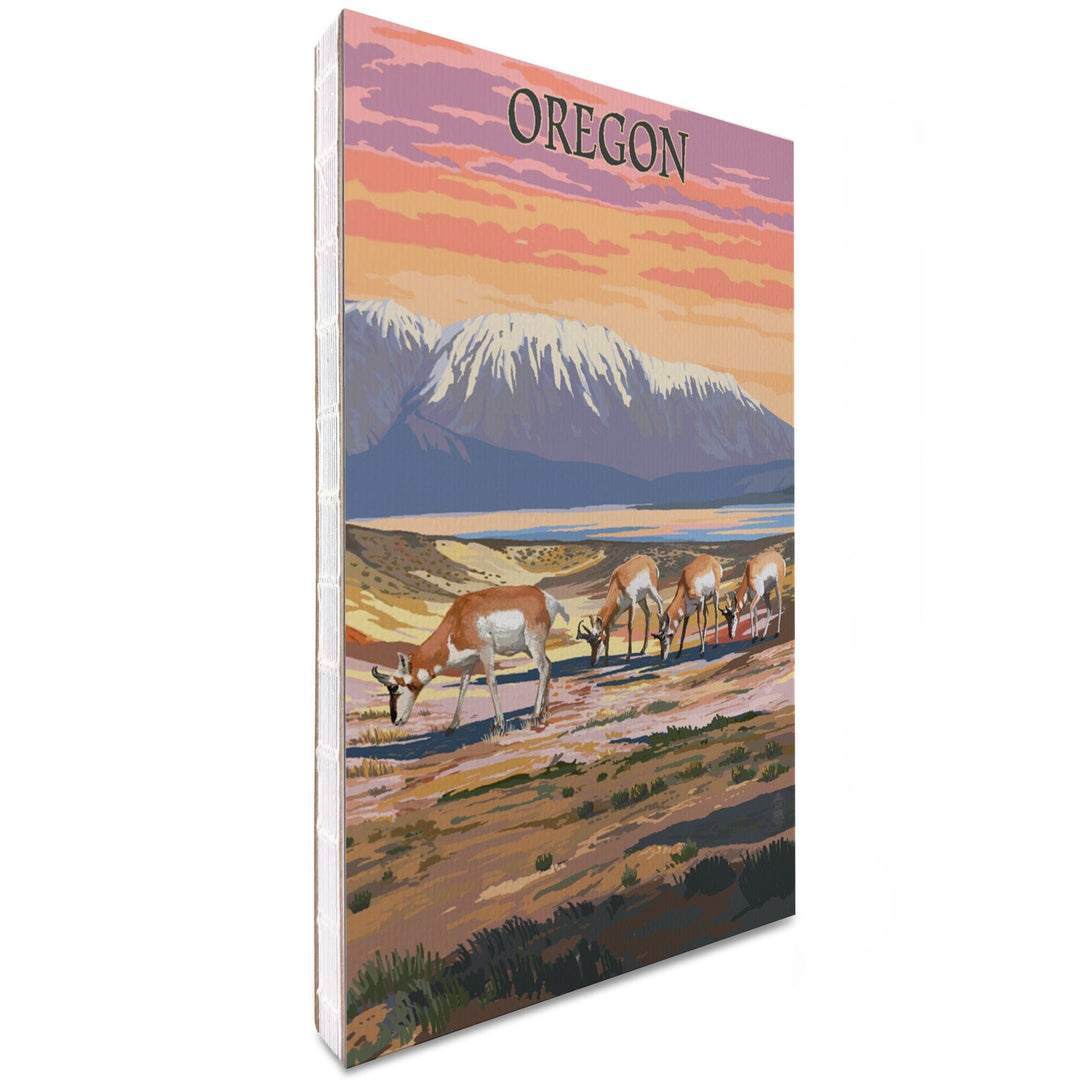 Lined 6x9 Journal, Oregon, Antelope Scene, Lay Flat, 193 Pages, FSC paper Home Lantern Press 