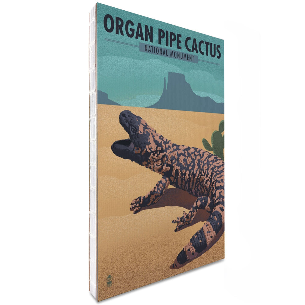Lined 6x9 Journal, Organ Pipe Cactus National Monument, Arizona, Gila Monster, Lithograph, Lay Flat, 193 Pages, FSC paper Home Lantern Press 
