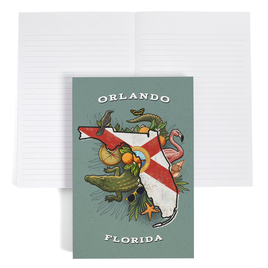 Lined 6x9 Journal, Orlando, Florida, State Treasure Trove, State Series, Lay Flat, 193 Pages, FSC paper Home Lantern Press 