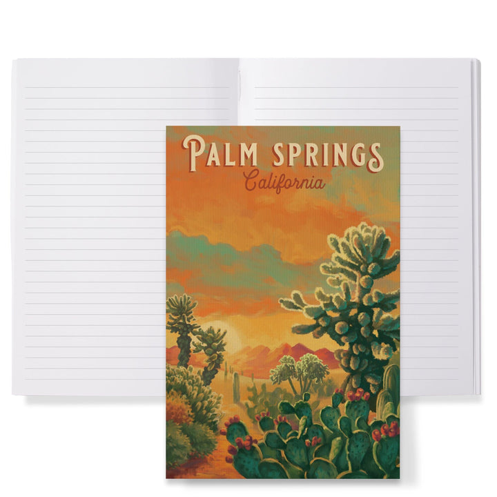 Lined 6x9 Journal, Palm Springs, California, Oil Painting Series, Cholla Cactus, Lay Flat, 193 Pages, FSC paper Home Lantern Press 