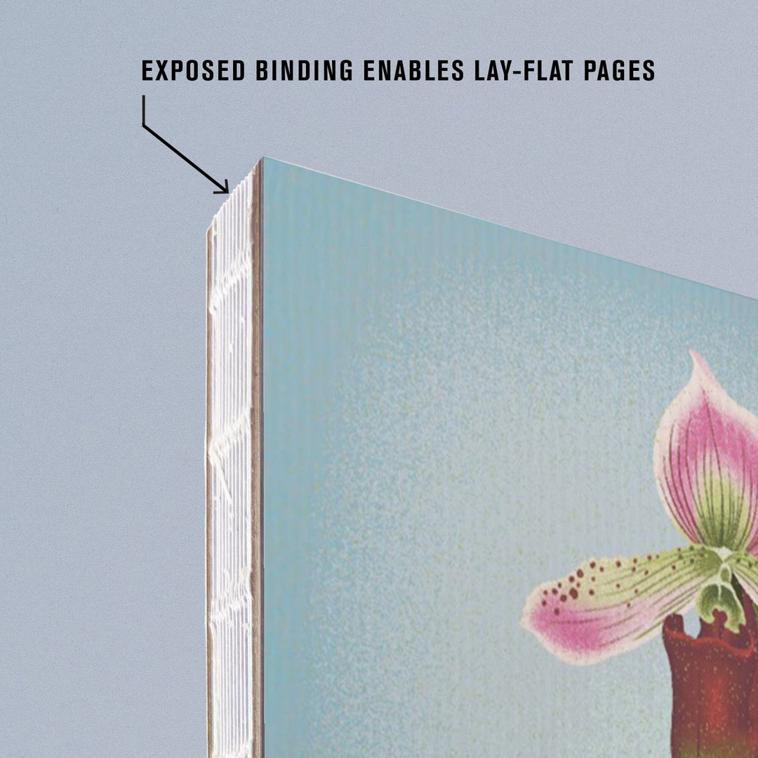 Lined 6x9 Journal, Paphiopedilum, Orchid, Vintage Flora, Lay Flat, 193 Pages, FSC paper Home Lantern Press 