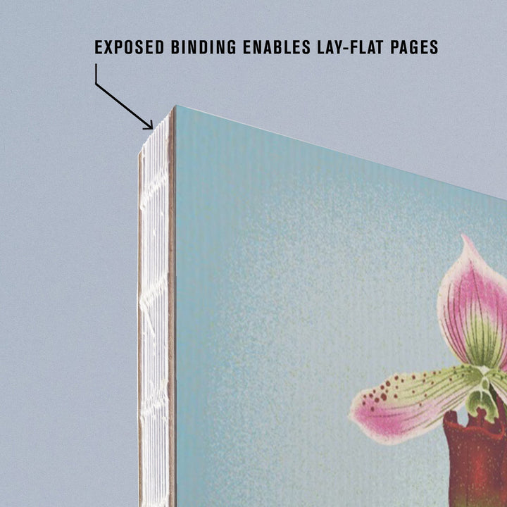 Lined 6x9 Journal, Paphiopedilum, Orchid, Vintage Flora, Lay Flat, 193 Pages, FSC paper Home Lantern Press 