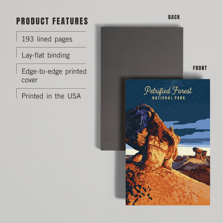 Lined 6x9 Journal, Petrified Forest National Park, Arizona, Painterly, Night Sky, Lay Flat, 193 Pages, FSC paper Home Lantern Press 