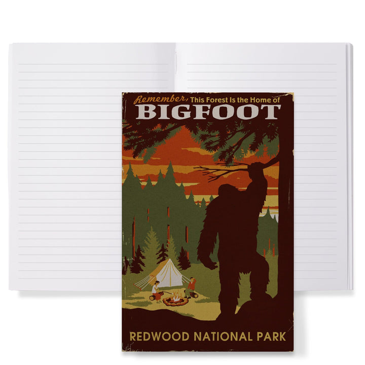 Lined 6x9 Journal, Redwood National Park, Home of Bigfoot, Lay Flat, 193 Pages, FSC paper Home Lantern Press 