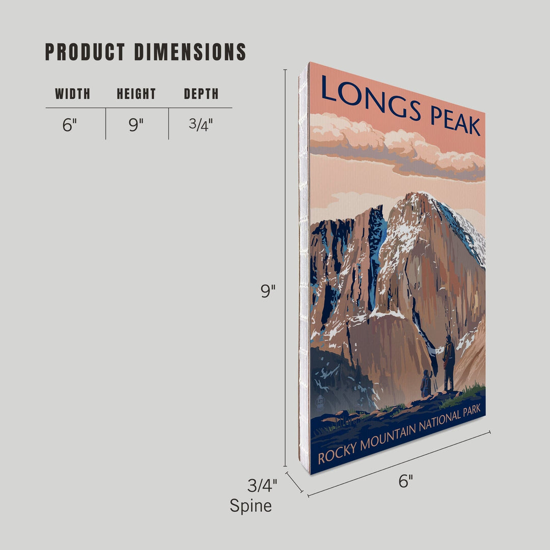 Lined 6x9 Journal, Rocky Mountain National Park, Colorado, Longs Peak, Lay Flat, 193 Pages, FSC paper Home Lantern Press 