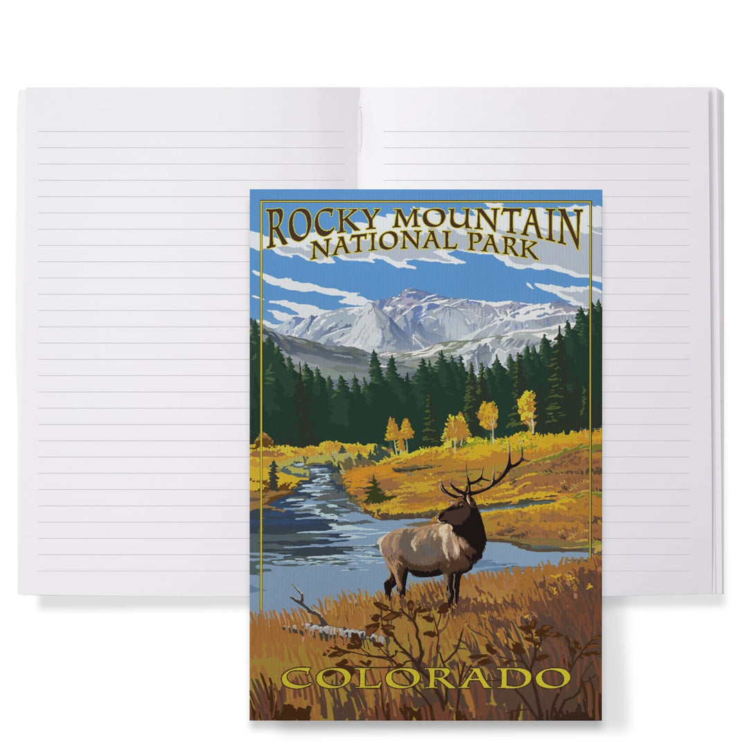 Lined 6x9 Journal, Rocky Mountain National Park, Colorado, Mummy Range, Elk, Lay Flat, 193 Pages, FSC paper Home Lantern Press 
