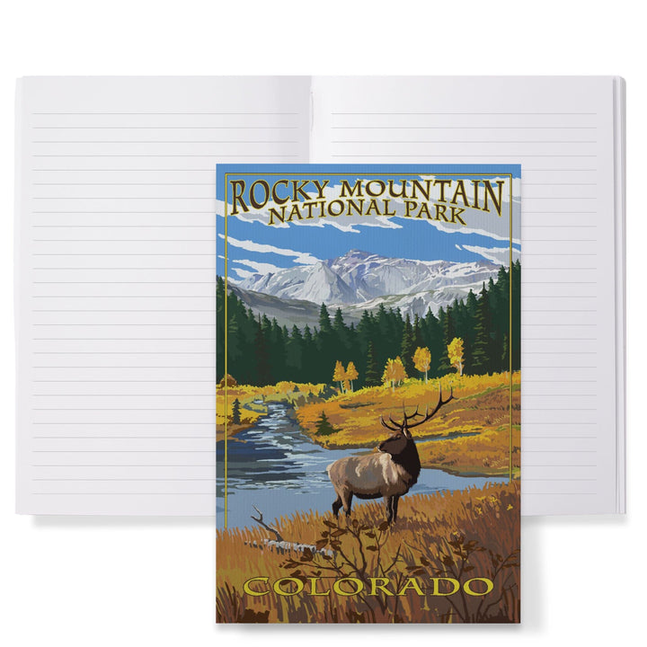 Lined 6x9 Journal, Rocky Mountain National Park, Colorado, Mummy Range, Elk, Lay Flat, 193 Pages, FSC paper Home Lantern Press 