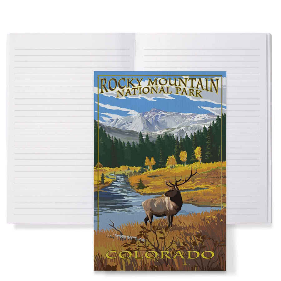 Lined 6x9 Journal, Rocky Mountain National Park, Colorado, Mummy Range, Elk, Lay Flat, 193 Pages, FSC paper Home Lantern Press 