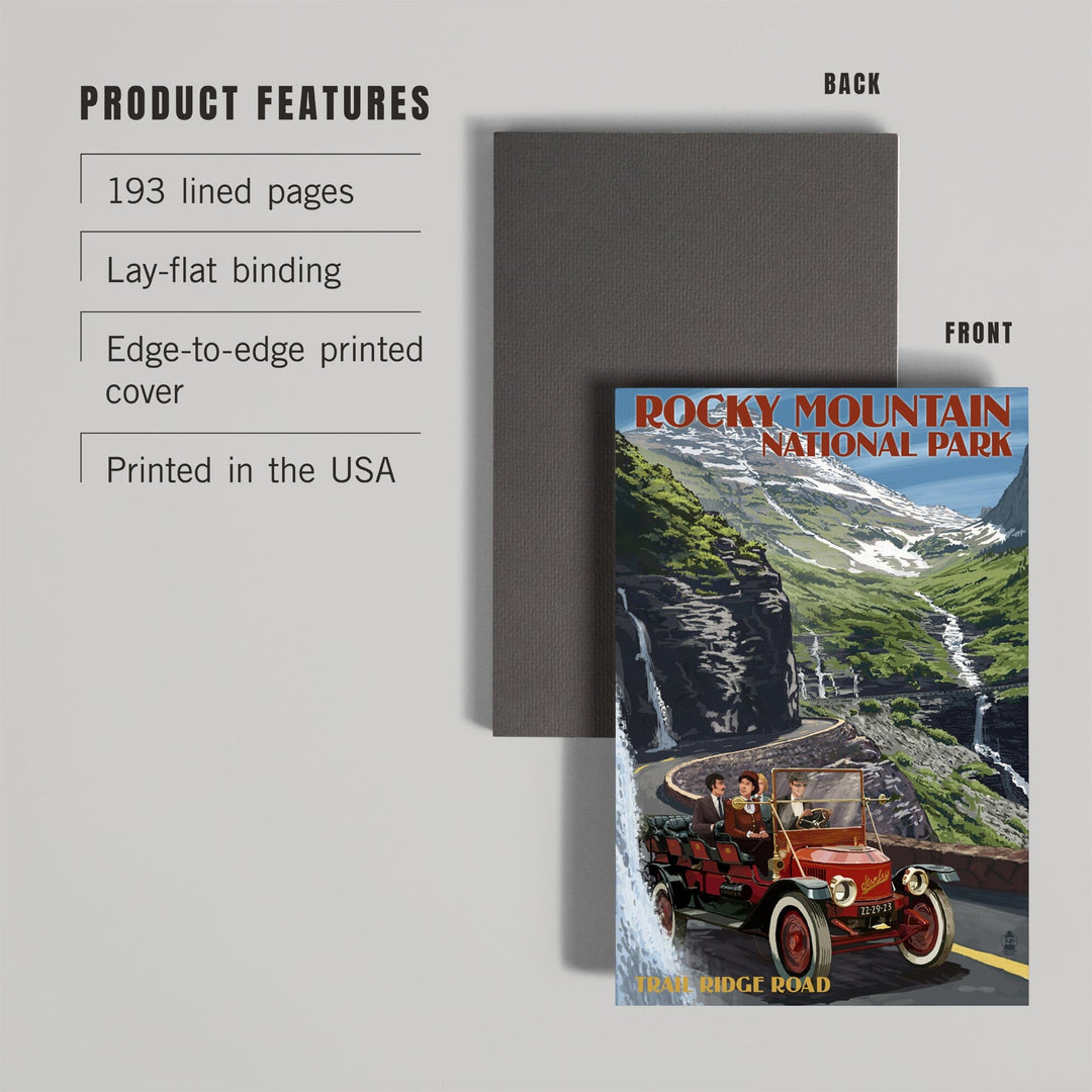 Lined 6x9 Journal, Rocky Mountain National Park, Colorado, Stanley Steamer, Lay Flat, 193 Pages, FSC paper Home Lantern Press 