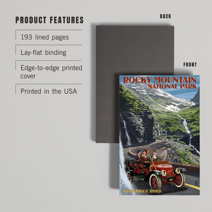 Lined 6x9 Journal, Rocky Mountain National Park, Colorado, Stanley Steamer, Lay Flat, 193 Pages, FSC paper Home Lantern Press 