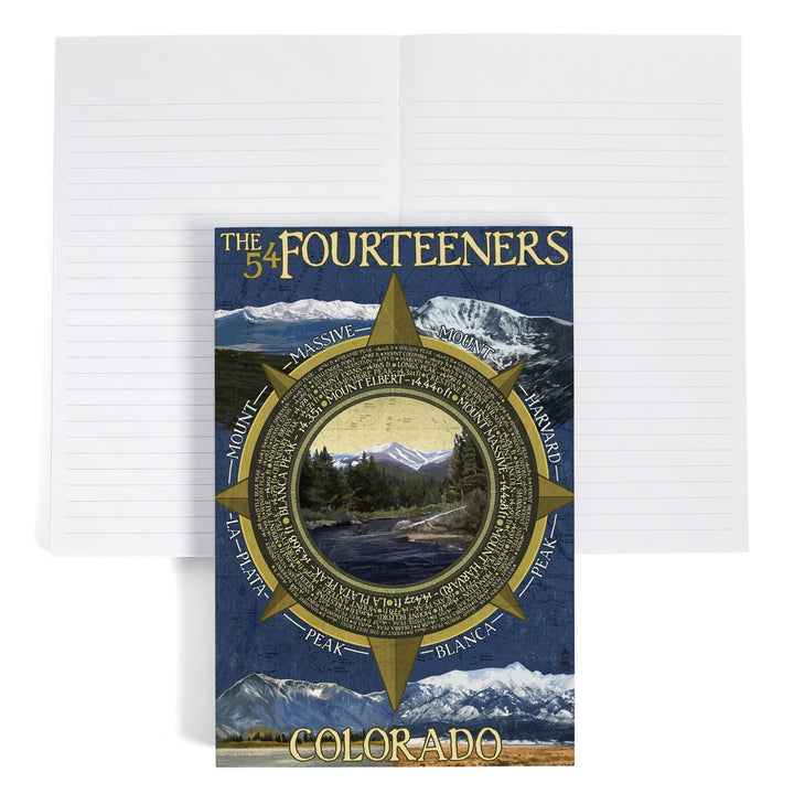 Lined 6x9 Journal, Rocky Mountain National Park, Colorado, The Fourteeners, Lay Flat, 193 Pages, FSC paper Home Lantern Press 