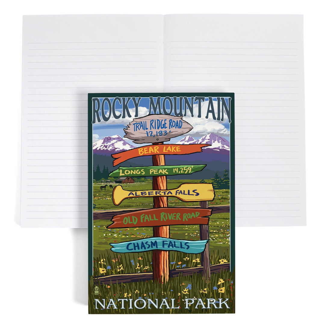 Lined 6x9 Journal, Rocky Mountain National Park, Colorado, Trail Ridge Road, Destination Signpost Press, Lay Flat, 193 Pages, FSC paper Home Lantern Press 