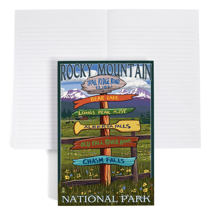 Lined 6x9 Journal, Rocky Mountain National Park, Colorado, Trail Ridge Road, Destination Signpost Press, Lay Flat, 193 Pages, FSC paper Home Lantern Press 
