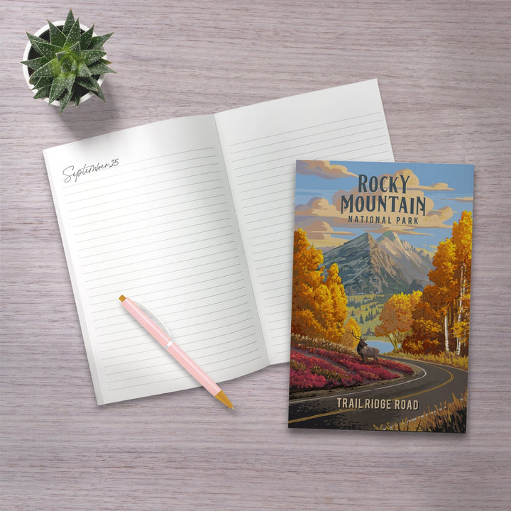 Lined 6x9 Journal, Rocky Mountain National Park, Colorado, Trail Ridge Road, Fall Colors, Painterly Series, Lay Flat, 193 Pages, FSC paper Home Lantern Press 