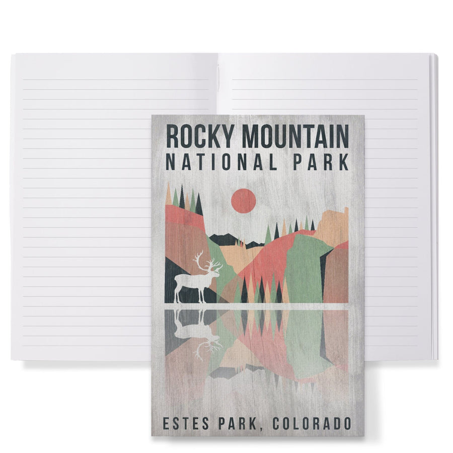 Lined 6x9 Journal, Rocky Mountain National park, Estes park, Colorado, Elk, Geometric Opacity Press, Lay Flat, 193 Pages, FSC paper Home Lantern Press 