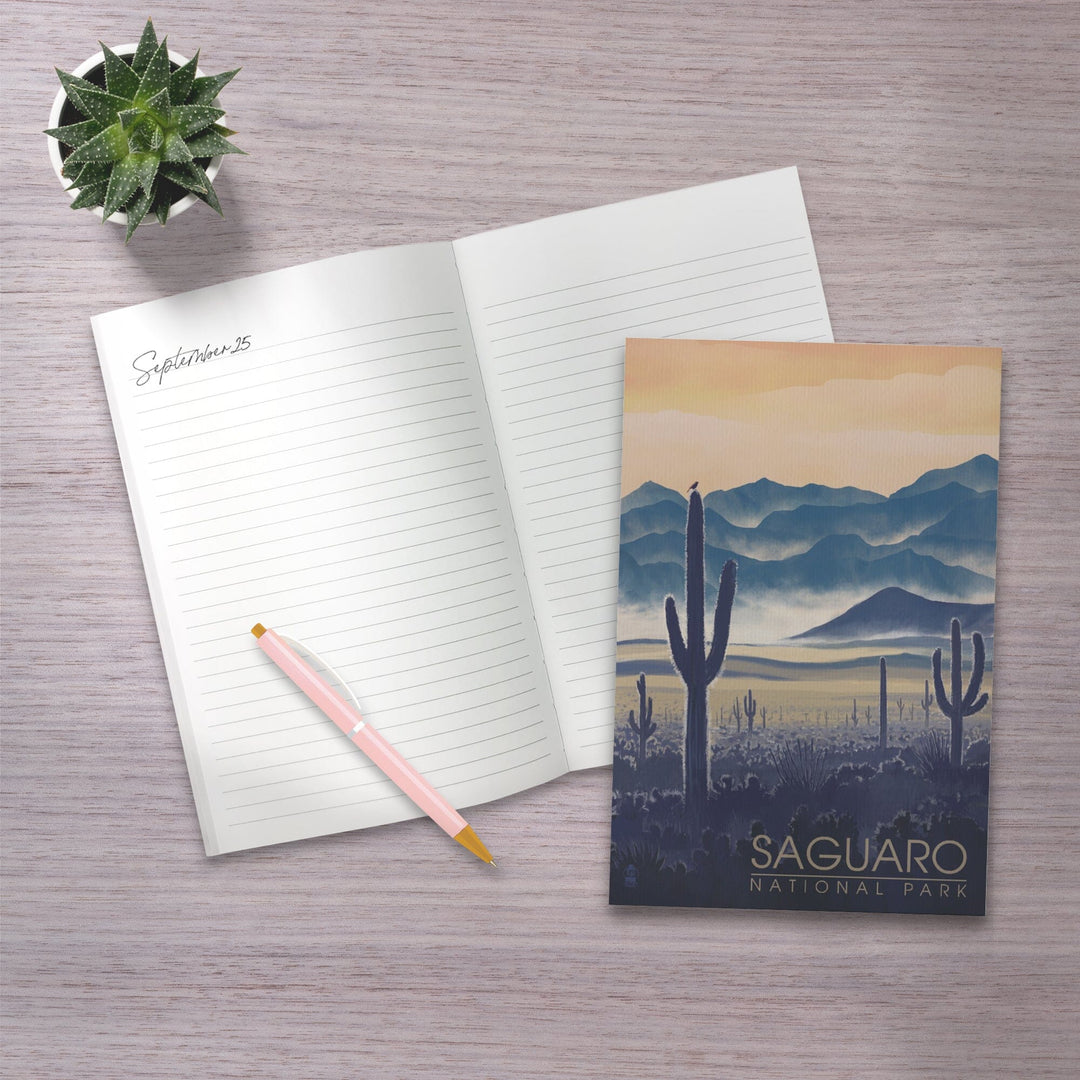 Lined 6x9 Journal, Saguaro National Park, Arizona, Desert Landscape, Lay Flat, 193 Pages, FSC paper Home Lantern Press 