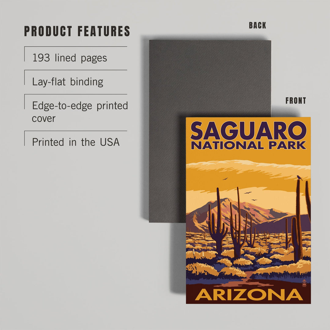 Lined 6x9 Journal, Saguaro National Park, Arizona, Lay Flat, 193 Pages, FSC paper Home Lantern Press 