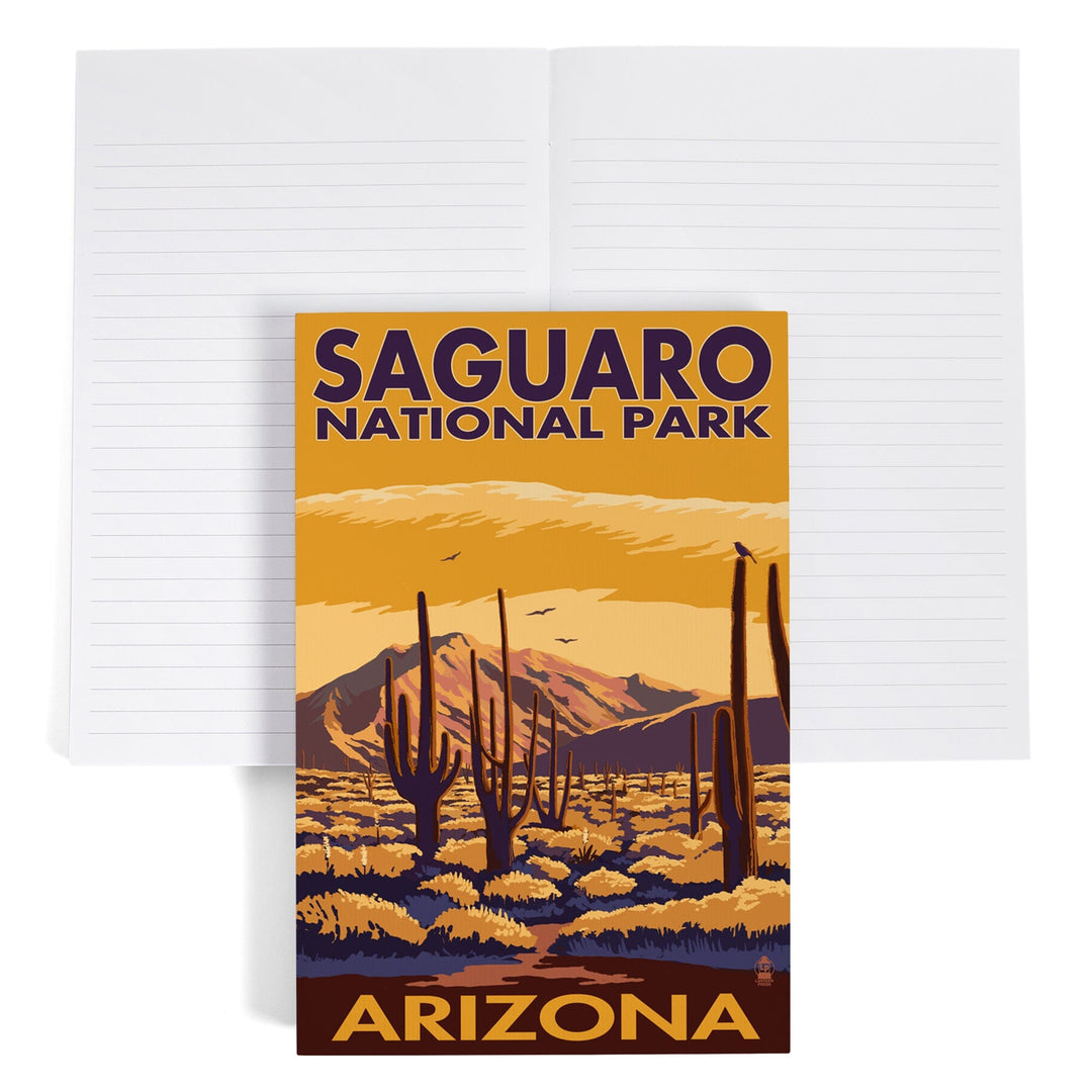 Lined 6x9 Journal, Saguaro National Park, Arizona, Lay Flat, 193 Pages, FSC paper Home Lantern Press 