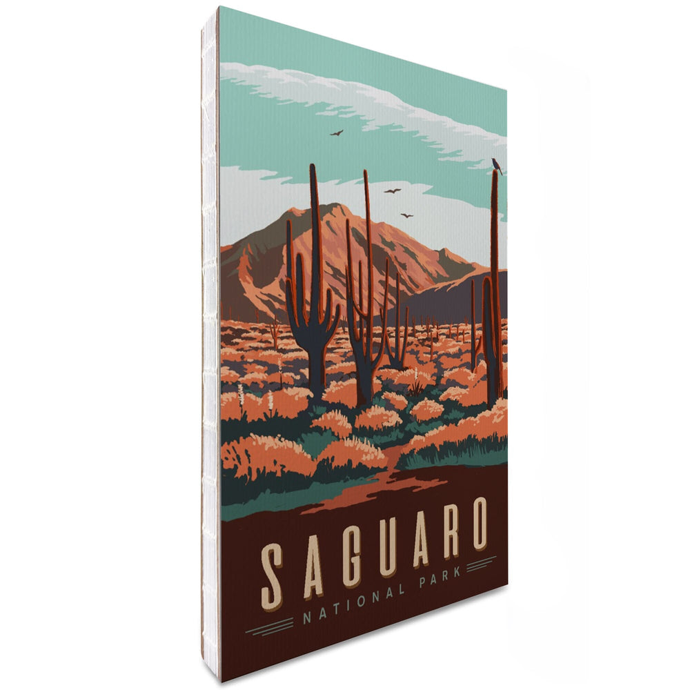 Lined 6x9 Journal, Saguaro National Park, Desert Scene with Cactus, Lay Flat, 193 Pages, FSC paper Home Lantern Press 